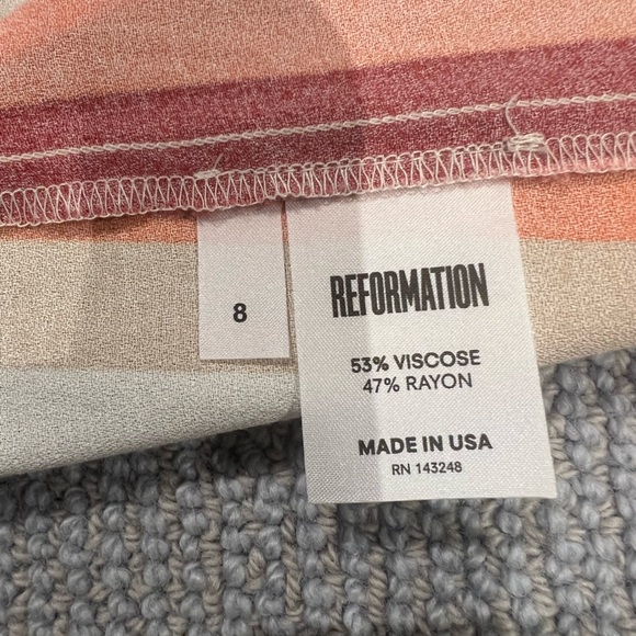 Reformation Clare Pants, Rainbow Stripe, Size 8 - Picture 5 of 5